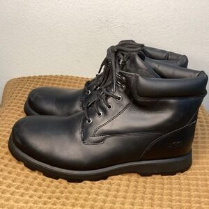 UGG Men's Stenton Black Size US 12 Waterproof Sherpa Leather Work Boots 1120990
